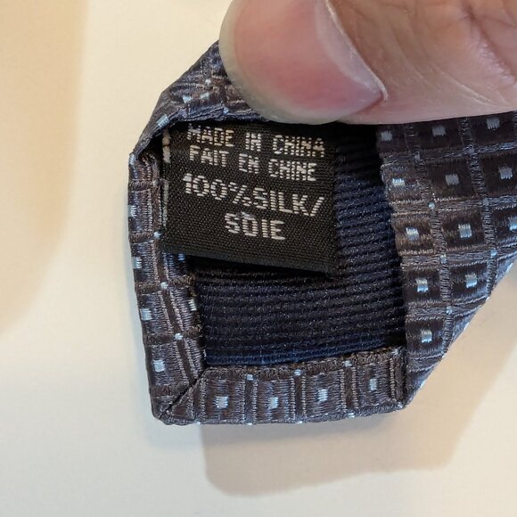 Michael Kors Silk Tie - Geometric Print - Grey - Picture 8 of 8